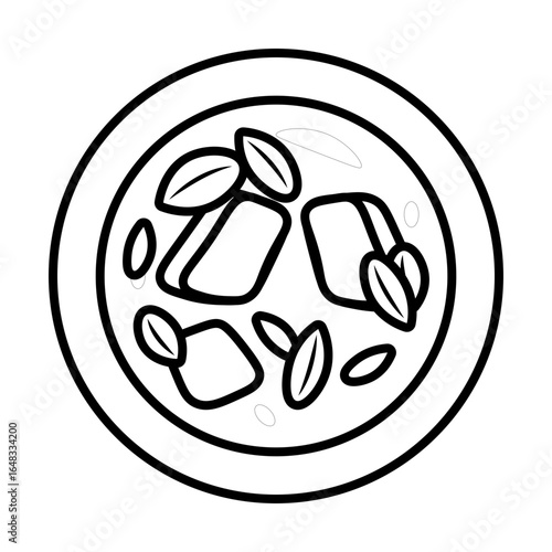 out line coloring black and white thai food 
