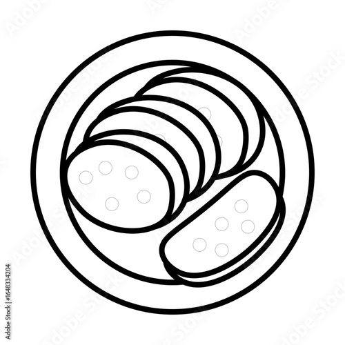 out line coloring black and white thai food 
