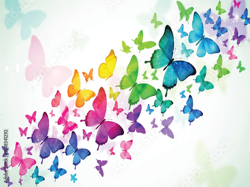 Colorful Butterflies in Flight | Vibrant Insect Migration for Spring, Easter, and Environmental Conservation