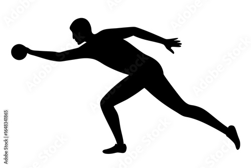 Shot Put Thrower Silhouette: Track & Field Icon
