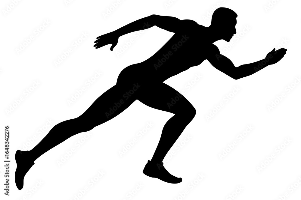 Running Man Silhouette: Sprinter & Athlete Vector Running Man Silhouette: Sprinter & Athlete Vector