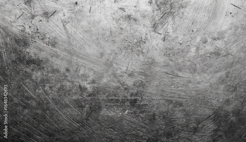 Abstract grayscale metal surface with scratches and brushstrokes