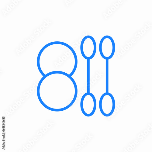 cotton pads and swabs icon sign vector