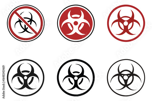 Biohazard Symbol Vector Set – Hazardous Material and Contamination Warning Icons