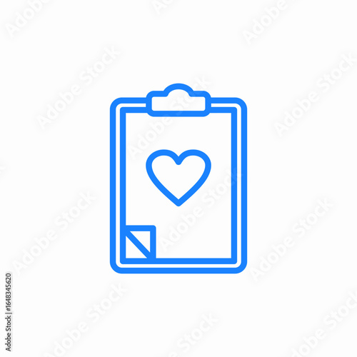 heart image on notebook icon sign vector