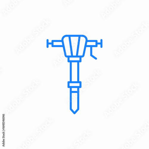 jackhammer rotary drill hammer icon sign vector