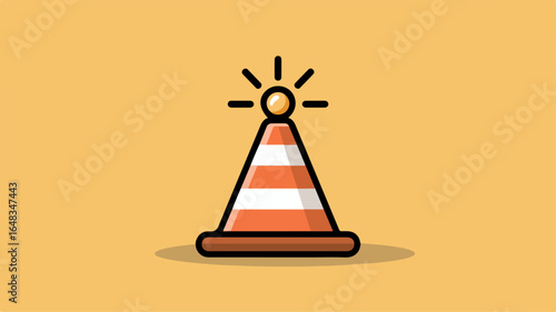 Traffic Cone with Light on Top for Safety and Warning