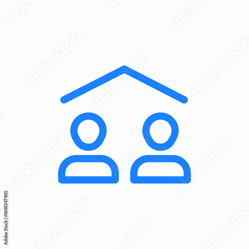 people under roof icon sign vector