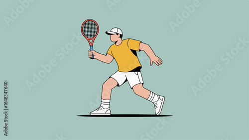 Tennis Player Action Illustration