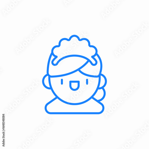 person with shampoo in hair icon sign vector