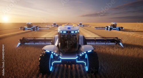 Futuristic automated agriculture innovative farming with self driving tractor