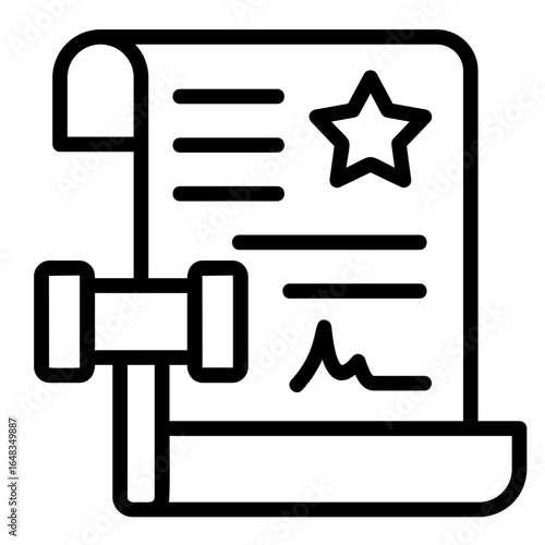 Certificate Outline Icon
