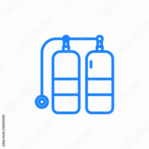 two oxygen tanks icon sign vector