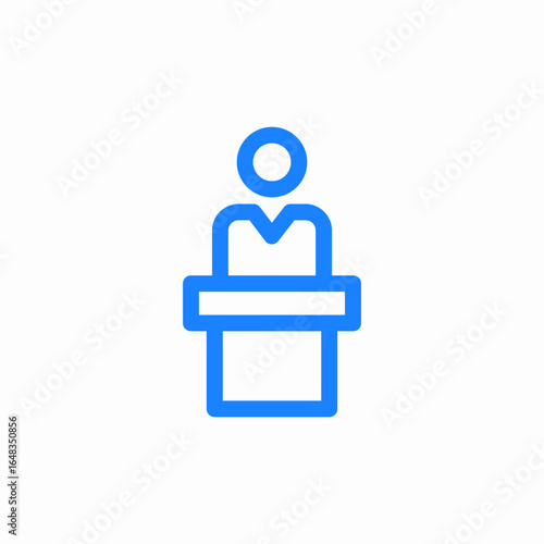 user at lectern icon sign vector