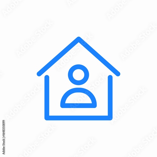user inside house icon sign vector