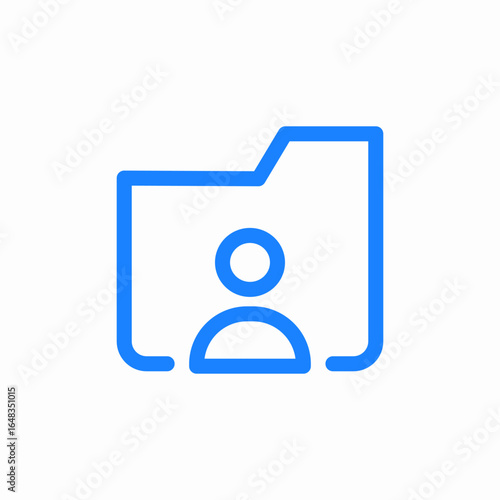 user on folder icon sign vector