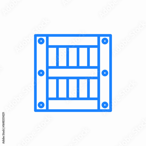 wooden storage box icon sign vector