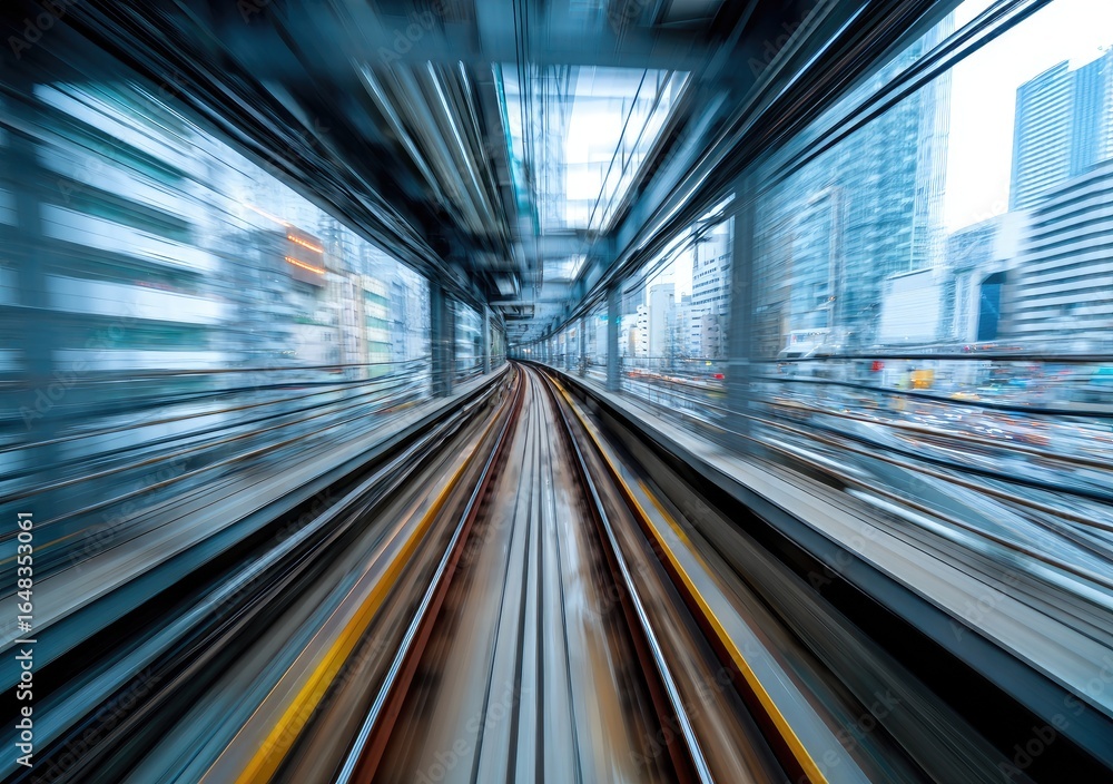 Fototapeta premium Urban transit tunnel at high speed