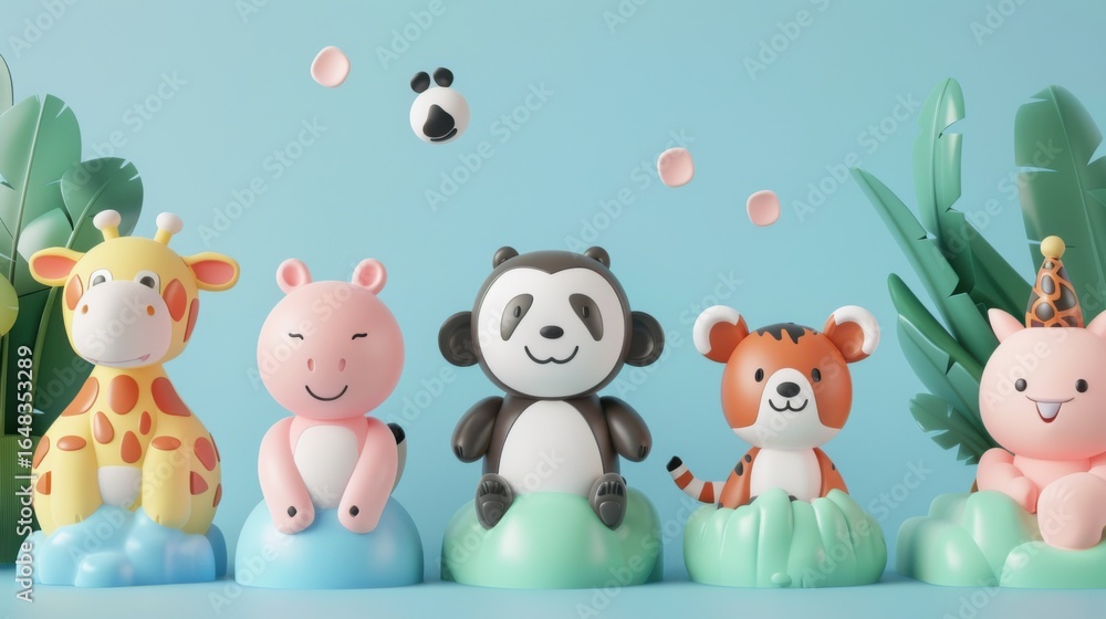 Naklejka premium 3D Cartoon Animal