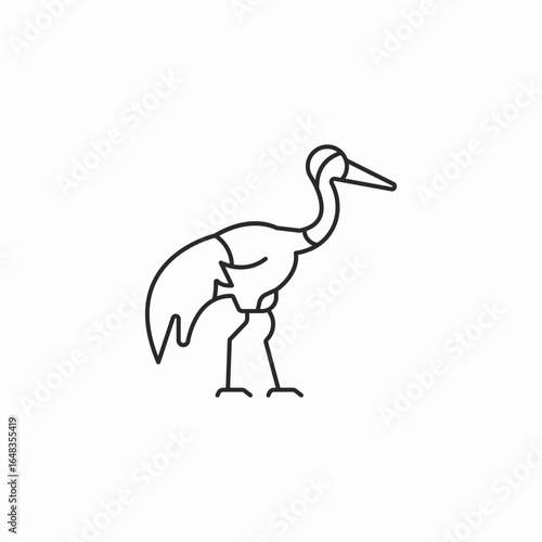 japanese crane icon sign vector