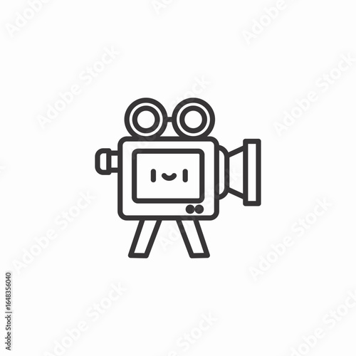 vintage camera icon sign vector