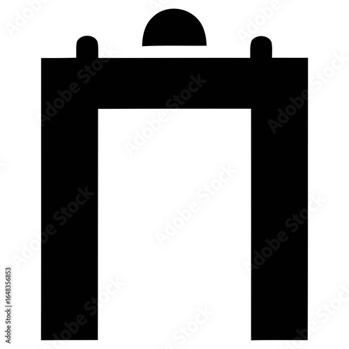 Metal Detector Icon Detecting Security Measures and Protection in Public Spaces