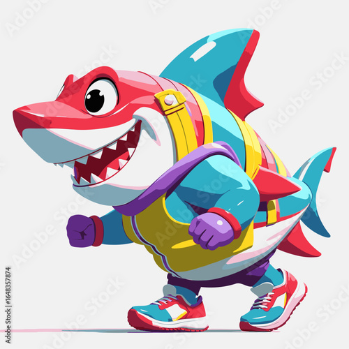 runner shark vector illustration