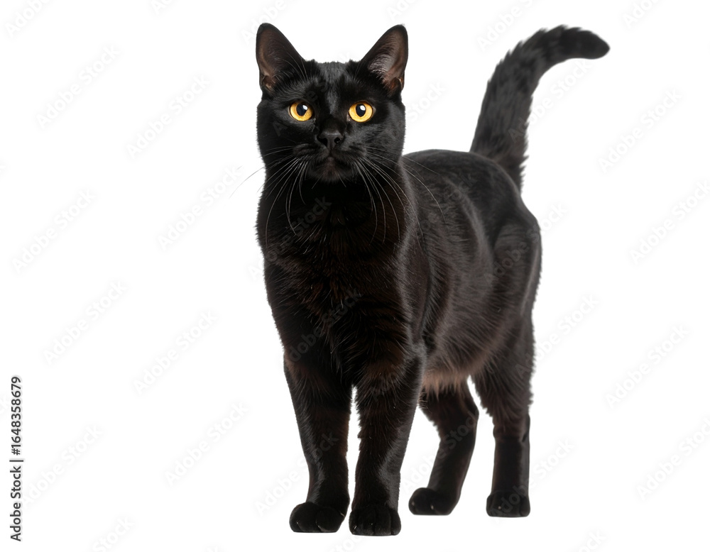 Fototapeta premium black cat on white background