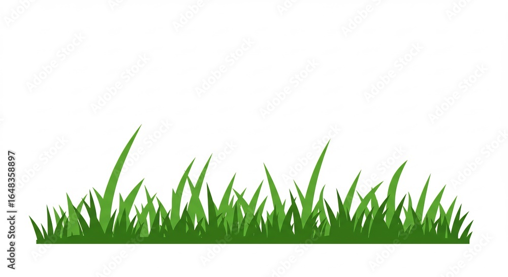 Fototapeta premium Vibrant green grass blades sway gently in soft sunlight. AI Generated