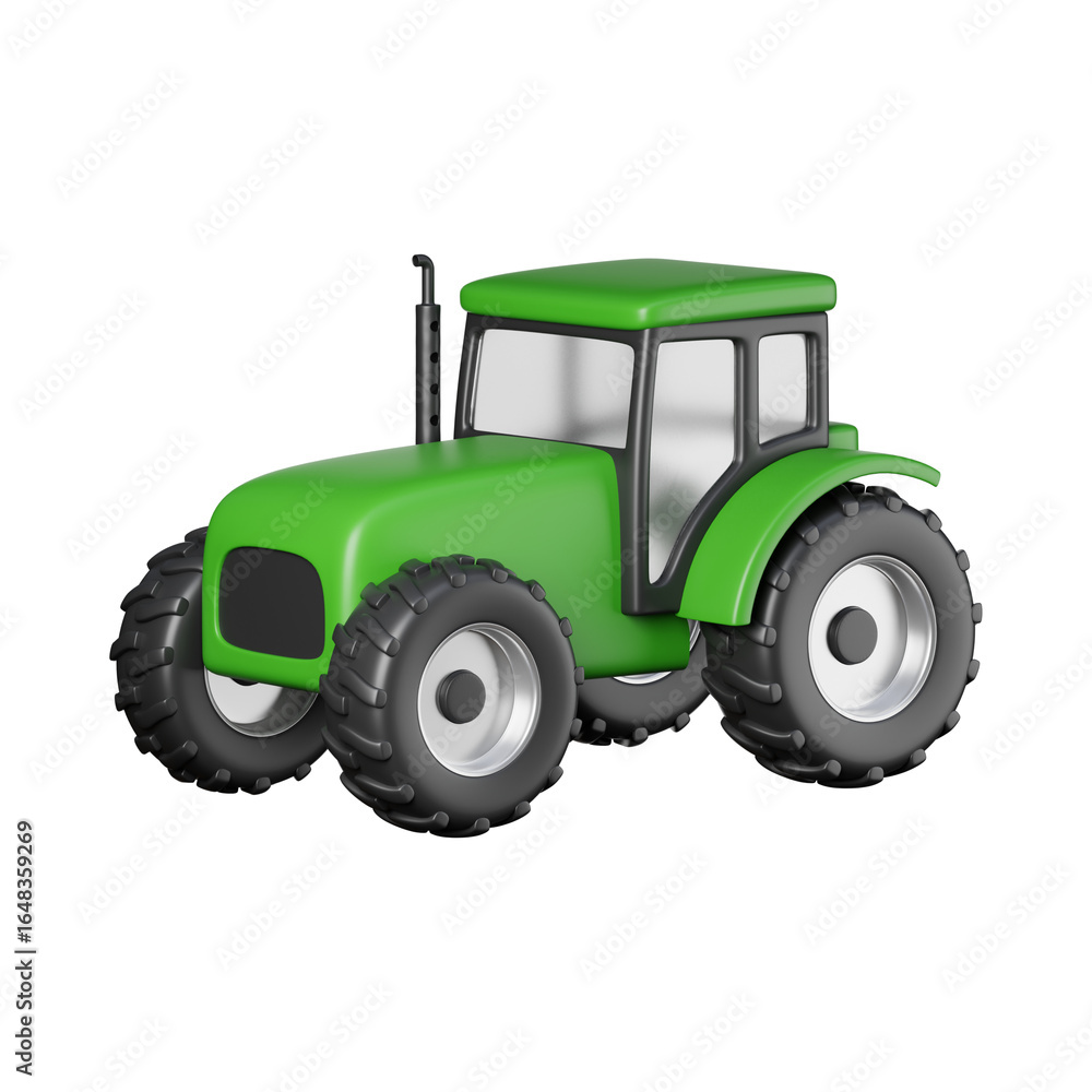 Obraz premium 3d rendering cartoon type tractor isolated on transparent background