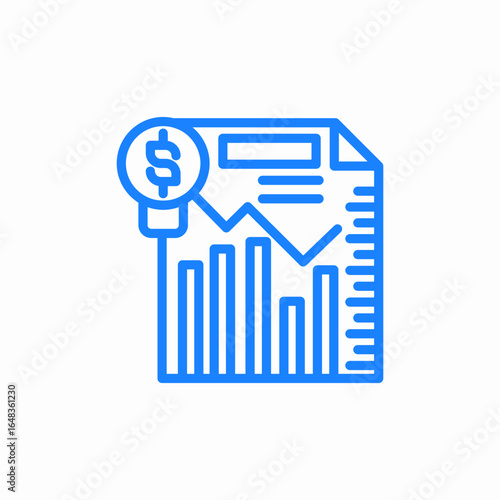 financial reports statistical data and analytical processes in economy or business icon sign vector