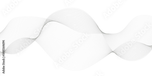 Abstract wave element for design. Digital frequency track equalizer. Stylized line art background. Abstract modern element black and white line waves background