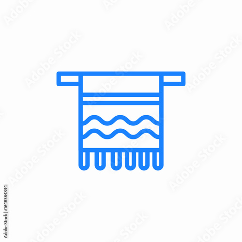 towel hanging on holder icon sign vector