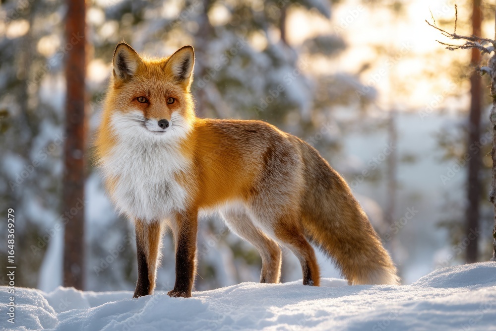 Obraz premium Majestic Red Fox in Winter Wonderland