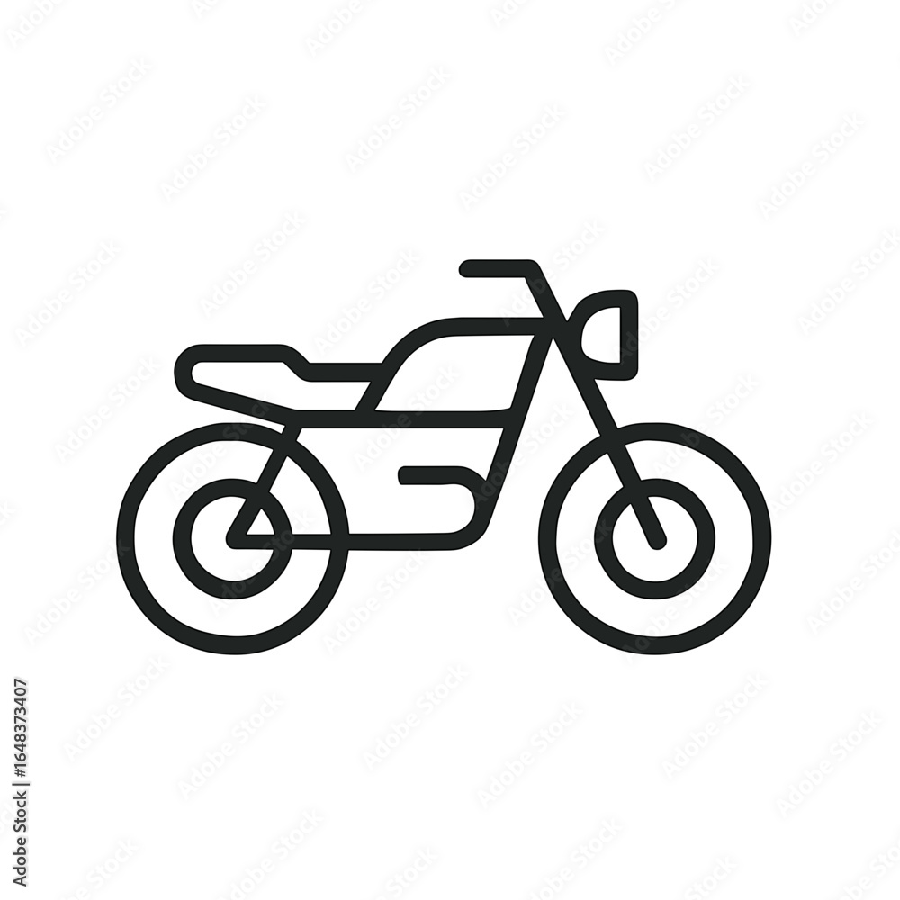 Fototapeta premium Motorcycle icon on transparent background in minimalist design 