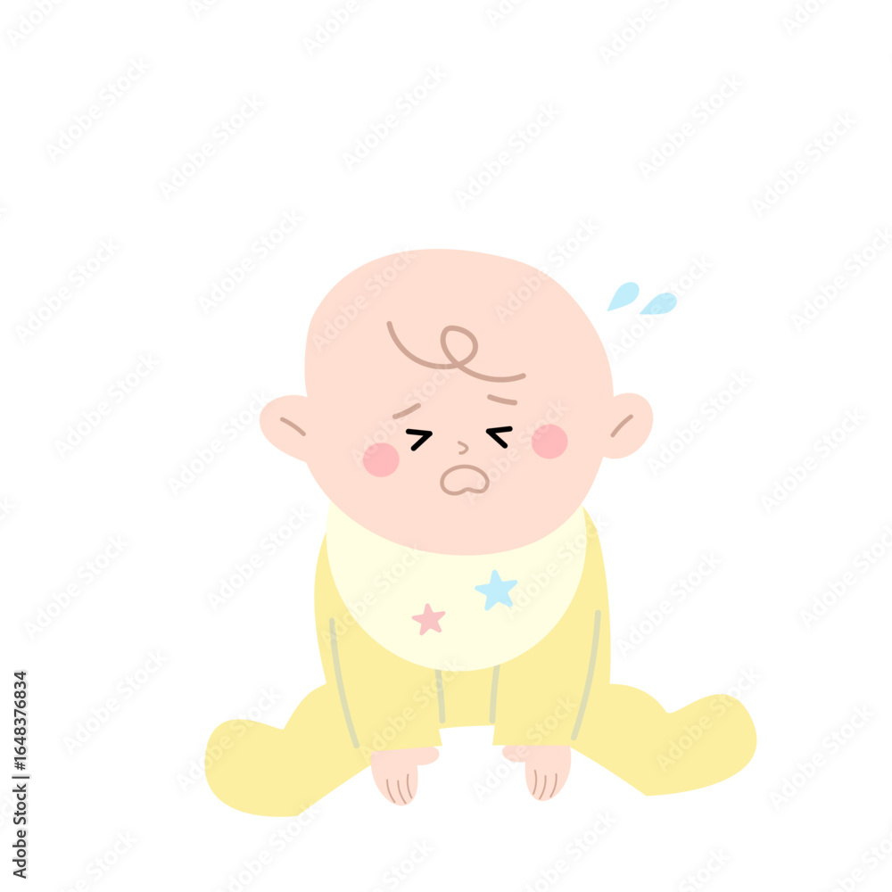 泣いている赤ちゃんのイラスト 泣いている赤ちゃんのイラスト