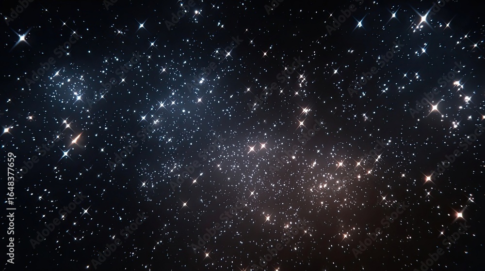 Fototapeta premium Deep space, numerous stars, varying brightness and shades of blue and white