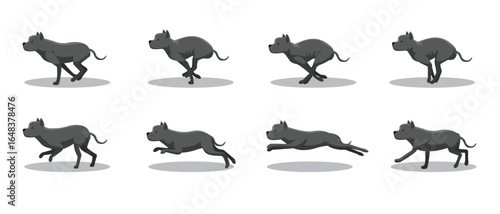 Cane Corso Running Side Cartoon Animation Frame Vector