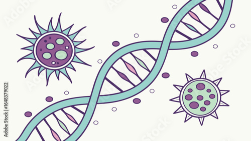 Stem cell stylized vector pattern.
