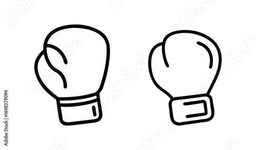 Simple outline drawing of two boxing gloves facing forward
