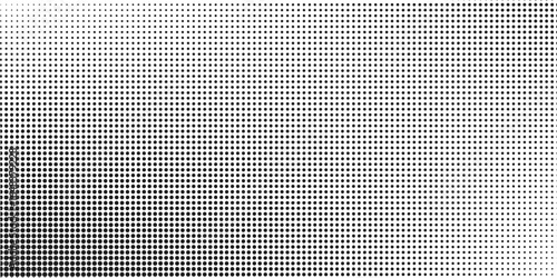 Titik-titik halftone putih dan hitam pola warna latar belakang tekstur grunge gradien. Ilustrasi vektor gaya olahraga komik seni pop titik. eps 10