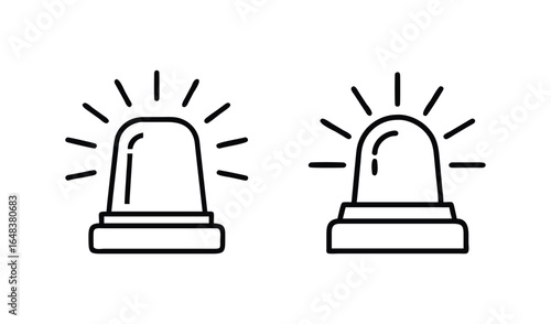 Simple outline icons of two warning lights or sirens