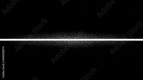 Horizontal white line of dispersed light on black background