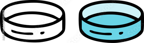 Two Petri Dishes One Empty One Filled.