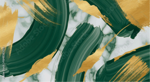"Luxury emerald green and metallic gold paint strokes, artistic marble texture, elegant and premium feel"