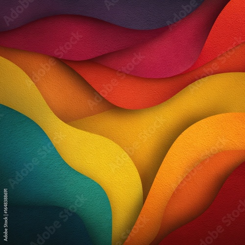 Abstract rainbow wavy layers
