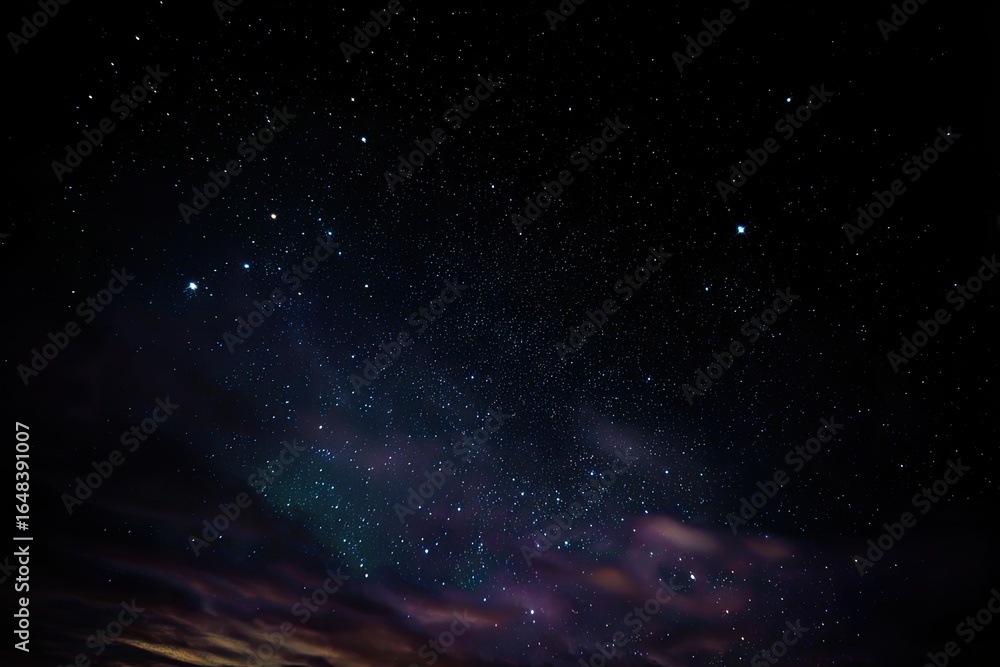 Obraz premium Starry night sky with clouds (1)