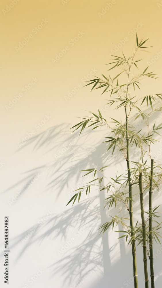 Obraz premium Bamboo against a golden background