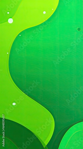 Abstract vibrant green and lime green curves