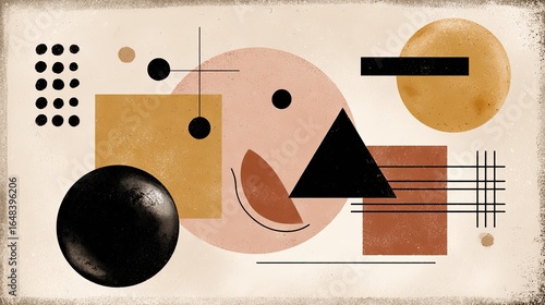 Abstract shapes in warm earthy tones